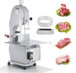 VEVOR Commercial Electric Meat Bandsaw, 1500W Stainless Steel Countertop Bone Sawing Machine, Workbeach 19.3" x 15", 0.16-7.9 Inch Cutting Thickness,
