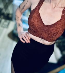 Lace Top And Bodycon Skirt With Slit