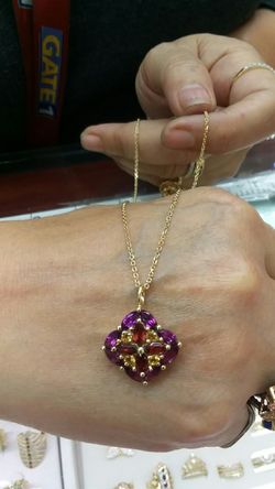 14k Gold charm & chain 20 inch long
