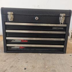 Vintage Sears Craftsman RALLY Tool Box Chest Keys 4 Drawer w Top Tray