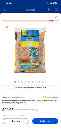 Pennington Select Sunflower Chips 15 lb Bag