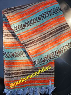 New orange tan Falsa Mexican Blanket