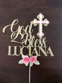 Baptism cake topper
