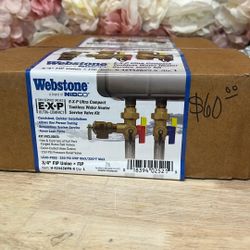 Webstone, a brand of NIBCO 3/4 in. EXP Ultra-Compact Tankless Water Heater Service Valve Kit with 2-Lead Free Full Port Brass Ball Valves