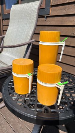 Vintage 1970's hot/cold thermos's