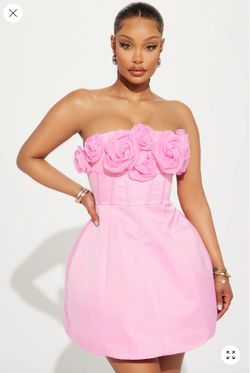 Strapless Corset Mini Dress - Pink
