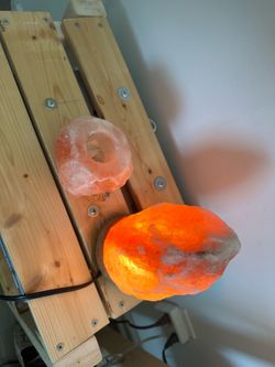 Himalayan salt lamp with candle burner