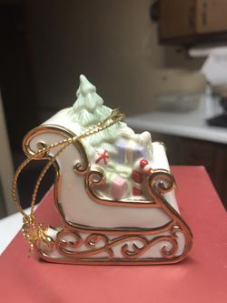 Lennox Christmas sleigh ornament