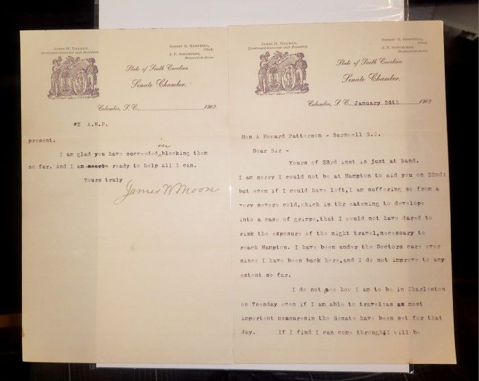 1902 Antique Letter SC State Senate (Former Confederate Veteran)