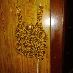 Size 2xl Printed Brown In Color 2pc Tank And Jacket Matches 