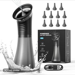 E80 Upgraded 2-in-1 Ear Wax Removal Kit with Built-in Waste Tank, Rechargeable Water Spray, 4 Pressure Settings - Safe & Effective Ear Canal Irrigatio