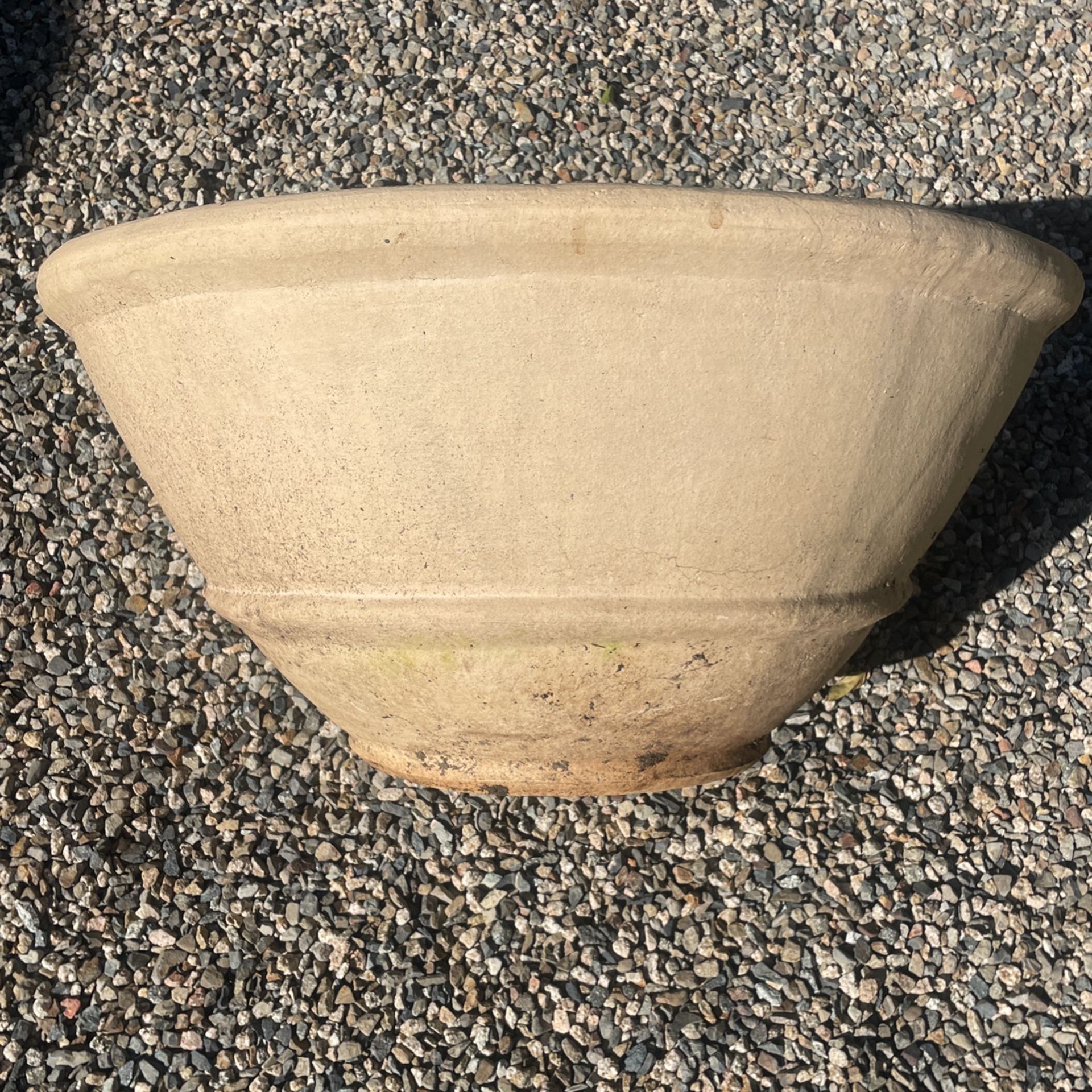 Large Cream Colored Ceramic Planter Pot