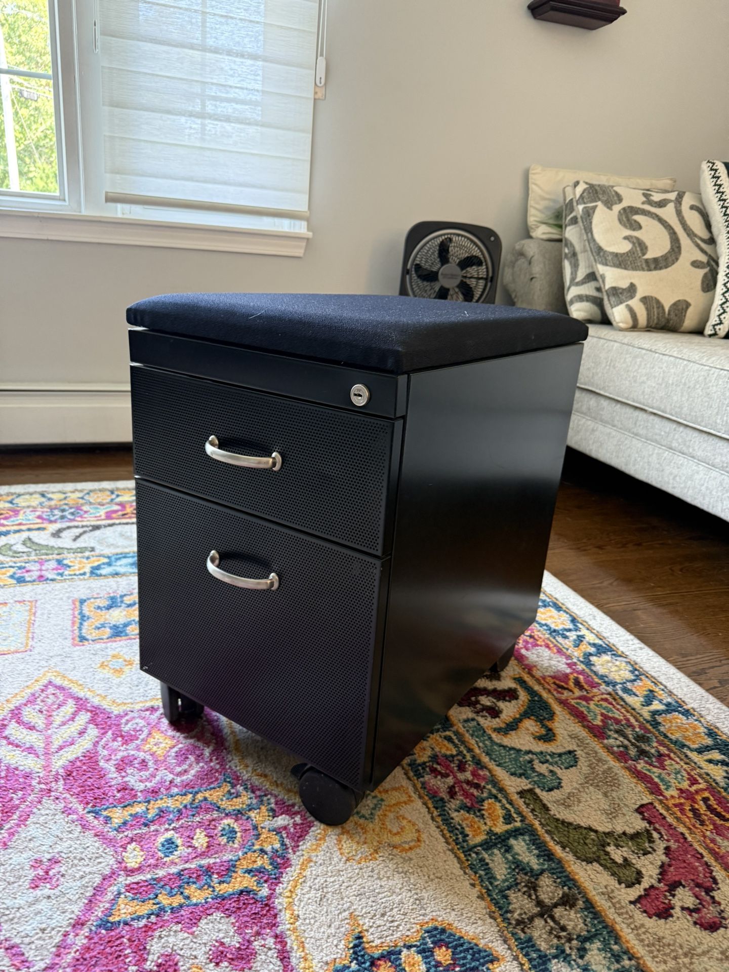 Steel Two-Drawer Rolling File Cabinet 