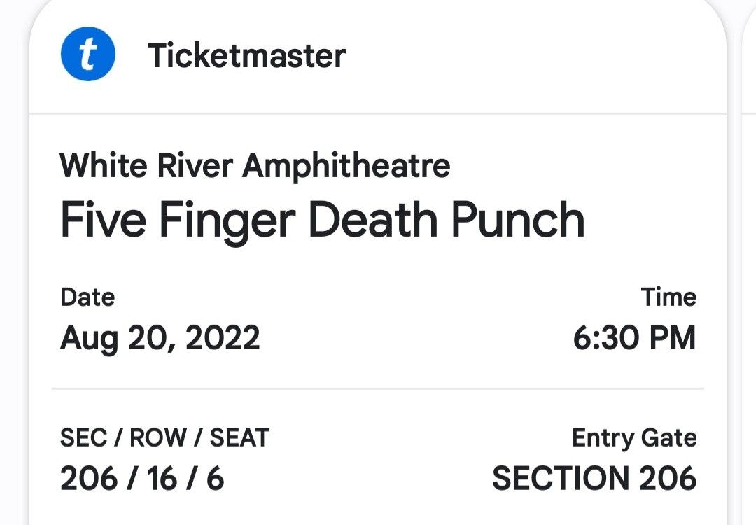 Five Finger Death Punch Tickets