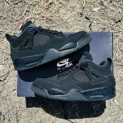 2020 Air Jordan 4 Retro Black Cat GS Size 7Y Used w/ Replacement Box