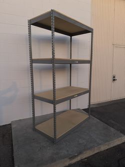 4 Tier Shelving 48 in W x 30 in D American Made Used Heavy Duty Steel Boltless Storage Racks Delivery Available