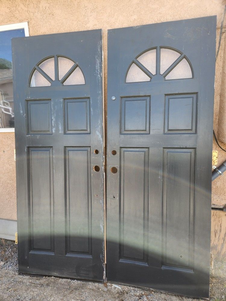 Double Wood Doors 