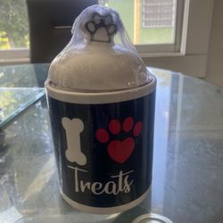 Ceramic dog treat container