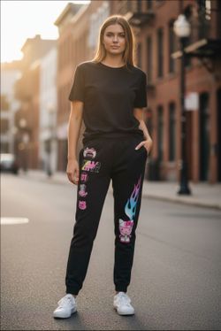 Sanrio Size L (11-13) Hello Kitty And Friends Tokyo Speed Racing Joggers Pants Sweats Juniors Excellent Condition. These are Sanrio Hello Kitty "Tokyo