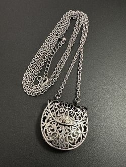 Vintage Silver-Tone Purse Necklace