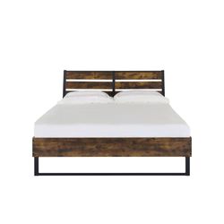EASTERN KING SIZE FRAME RUSTIC OAK BLACK FINISH *** CAMA