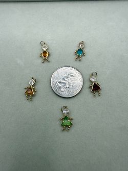 14K Yellow Gold Birthstone Baby Boy & Girl Charms