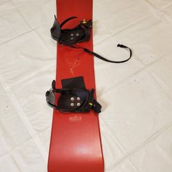 165 Cm Snowboard With Liquid Bindings, Stomp Pad And Leash