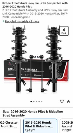 Richeer Front Struts Sway Bar Links Compatible With 2016-2020 Honda Pilot 2 PCS Front Struts Assembly and 2PCS Sway Bar End Link Compatible With 2016-