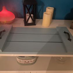Vintage Blue ,Custom Solid Wood Table Tray.