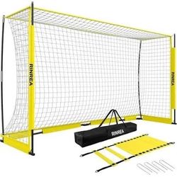 Portable Soccer Goal, Soccer Nets for Backyard with Agility Ladder 12x6FT/14x7FT, Quick Setup & Disassemble, Stability & Durability, Team & Goalie Tra