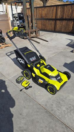 Ryobi 40v Hp Brushless 21-in Cordless Battery Walk Behind Push Lawn Mower