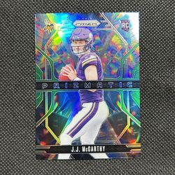 2024 Panini Prizm-JJ McCarthy Prizmatic Green Prizm (RC) #8 - Vikings