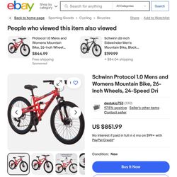 Schwinn Protocol 1.0 Men’s Or Women’s Mountain Bike 24 Speed