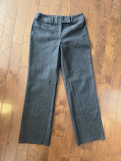 Women’s Like New Size 6 Charcoal Gray Polished Denim Dress Pants $22