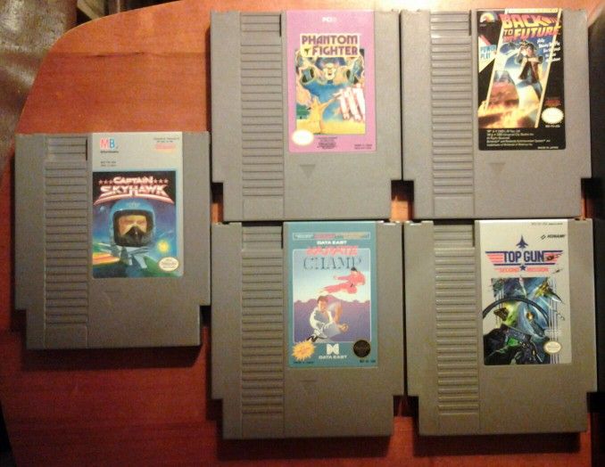 Captain Skyhawk-Phantom Fighter-Back To The Future-Karate Champ-Top Gun the 2nd Mission-Nintendo
