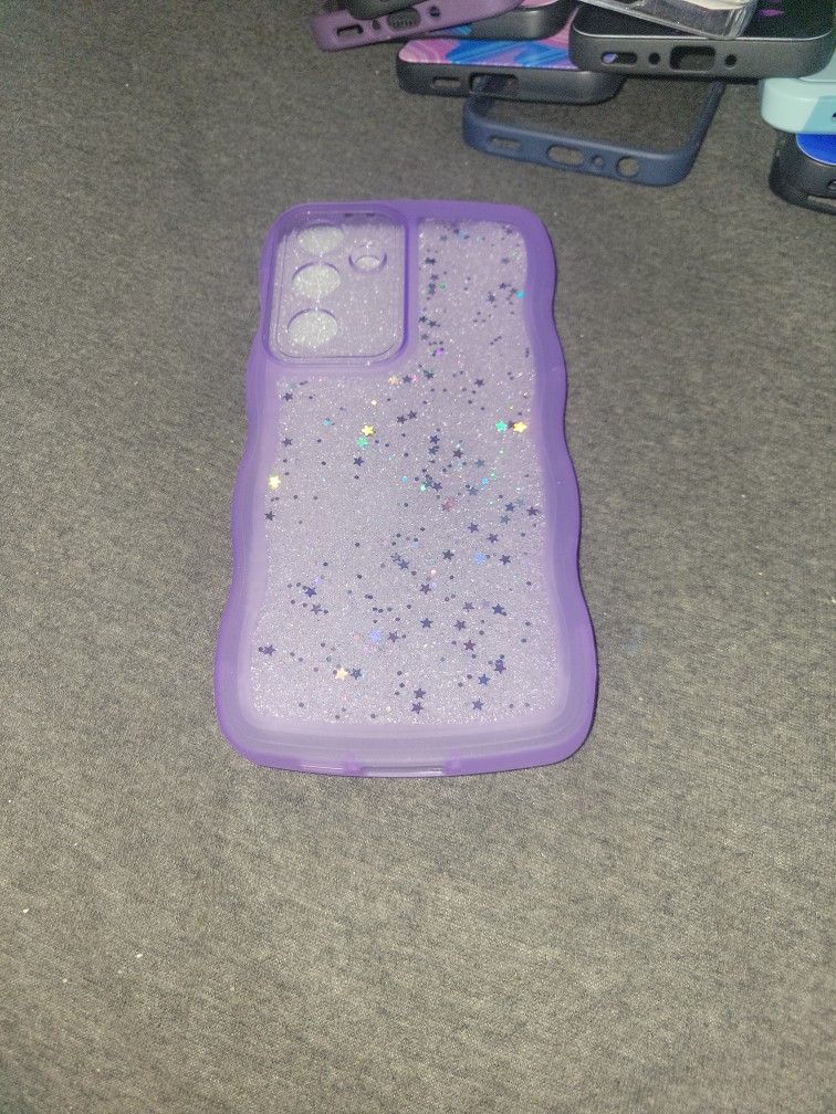 Glittery Purple Stars Phone Case