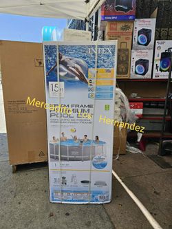Intex 15ft x 42in Metal Prism Frame Swimming Pool 🔥Pump/Filter/Cover+ PREMIUM 26723EH