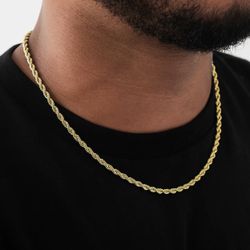 The GLD Shop - 20" Rope Chain in 14k Yellow Gold (4mm)