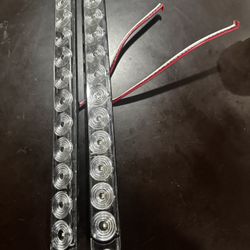 (2) Tecniq 15" Red/Clear Lens LED Turn Brake Marker Light Bar Truck Trailer RV Fe3)