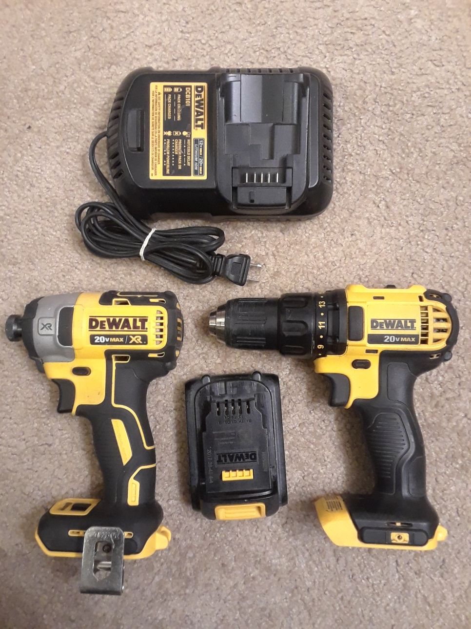 DeWalt 20 volt drills battery and charger