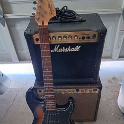 Fender Stratocaster Squire and Amplifier 