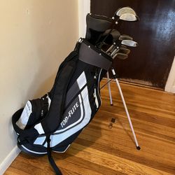 Top Flite Golf Clubs w/Stand Bag 6 Way Club Dividers -5 Zip Pockets-carry strap
