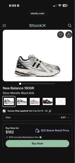 New Balance 1906R size 4.5 youth