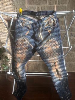 Anonymous Men's Distressed Moto Biker Jeans - Size 32