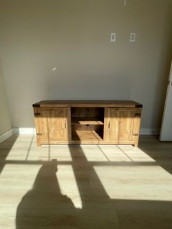 Rustic Barn Door Wood TV Stand