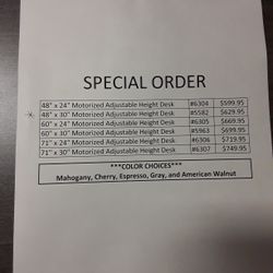 Motorized Adjustable Height Desk