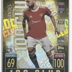 2021-22 Topps Match Attax UEFA BRUNO FERNANDES 100 Club #455 Manchester United