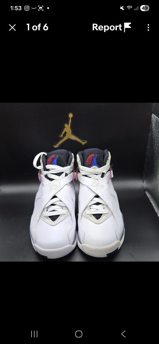 JORDAN AIR JORDAN 8 RETRO BURGUNDY HIGH TOP SNEAKER -LEATHER-