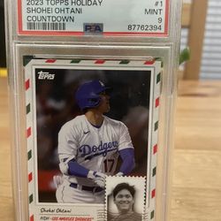 Shohei Ohtani Graded Gem Mint 9 2023 Topps MLB Holiday Countdown #1 Dodgers