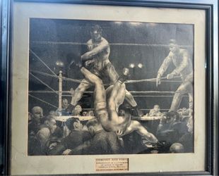 Vintage Framed Boxing Art Print – Dempsey and Firpo – George Bellows
